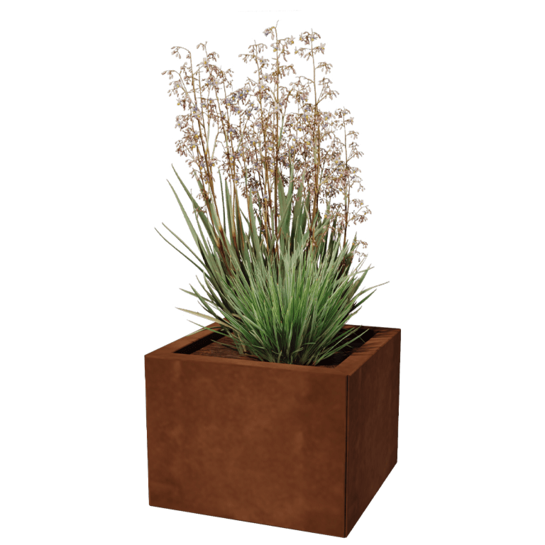 Jardinière en acier Corten - Carré - 40 x 40 cm