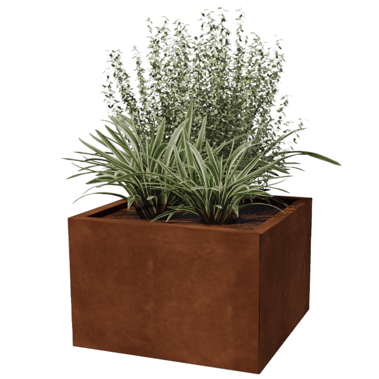 Jardinière en acier Corten - Carré - 60 x 60 cm