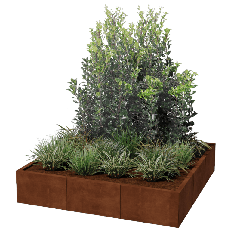Jardinière en acier Corten XXL - Carré - 150 x 150 cm