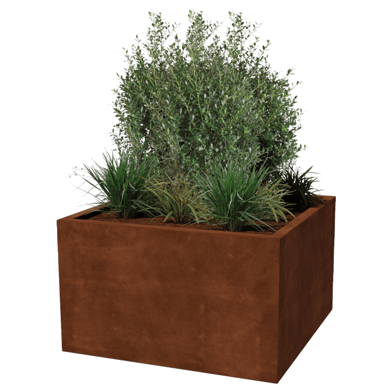 Jardinière en acier Corten - Carré - 100 x 100 x 60 cm - Soudé