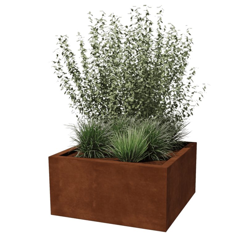 Jardinière en acier Corten - Carré - 80 x 80 x 40 cm - Soudé