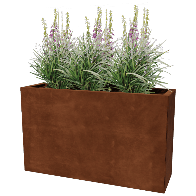 Jardinière en acier Corten - Rectangle - 30 x 100 cm
