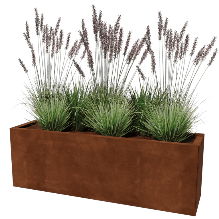 Jardinière en acier Corten - Rectangle - 30 x 120 cm