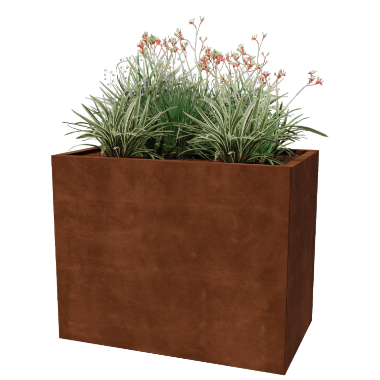 Jardinière en acier Corten - Rectangle - 60 x 100 cm