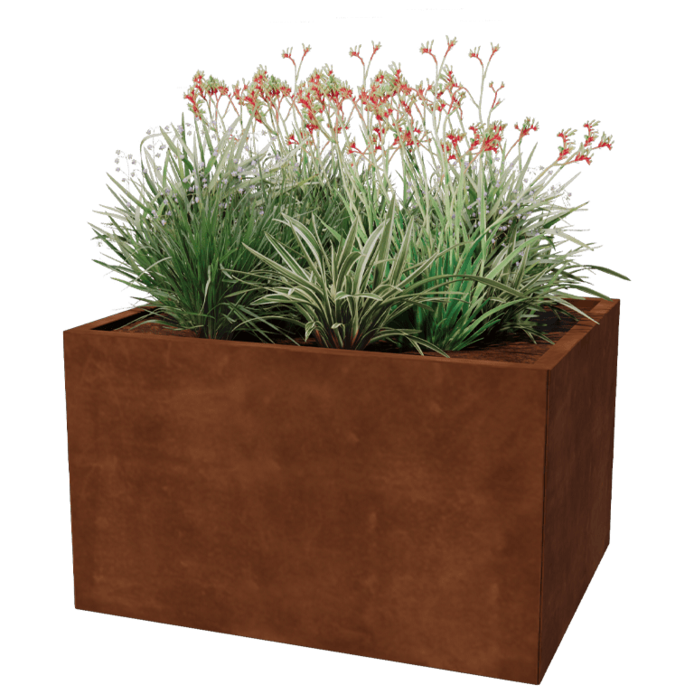 Jardinière en acier Corten - Rectangle - 80 x 100 cm