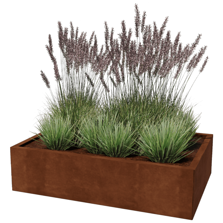 Jardinière en acier Corten - Rectangle - 80 x 120 cm
