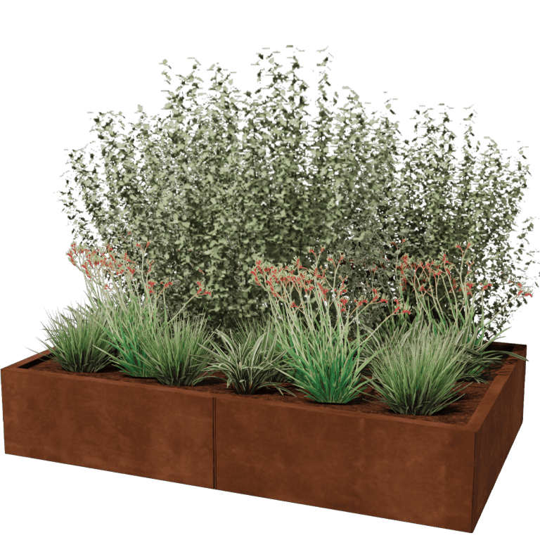 Jardinière en acier Corten XXL - Rectangle - 160 x 100 cm