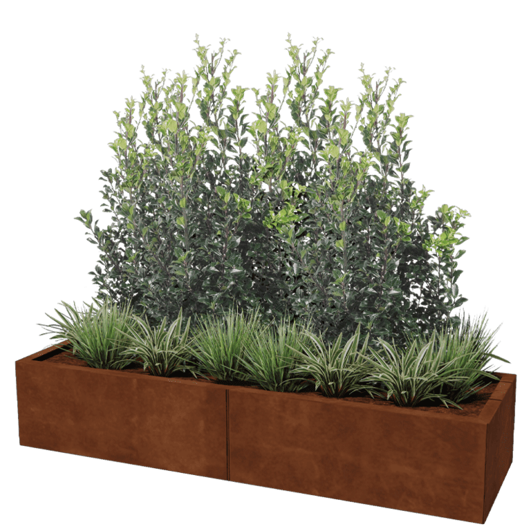 Jardinière en acier Corten XXL - Rectangle - 160 x 50 cm