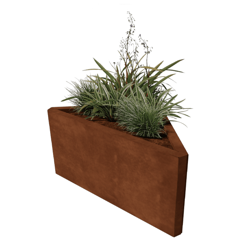 Jardinière en acier Corten - Triangle isocèle - 83,9 x 46,4 cm