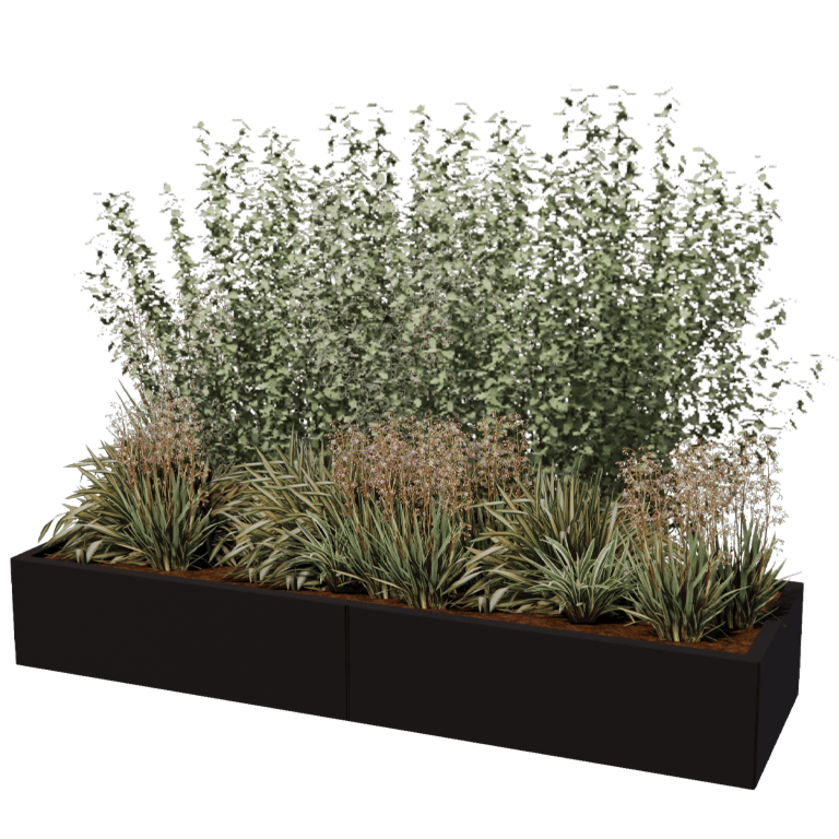 Jardinière en acier XXL - Rectangle - 200 x 60 cm