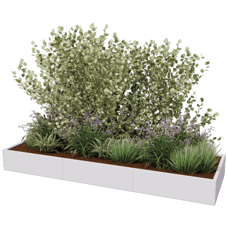 Jardinière en acier XXL - Rectangle - 300 x 100 cm