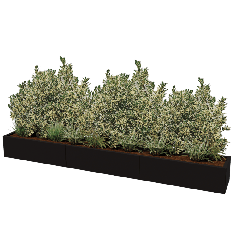Jardinière en acier XXL - Rectangle - 300 x 40 cm