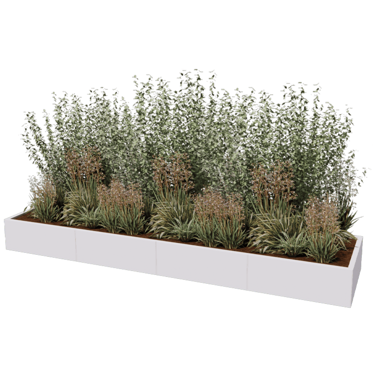 Jardinière en acier XXL - Rectangle - 320 x 80 cm
