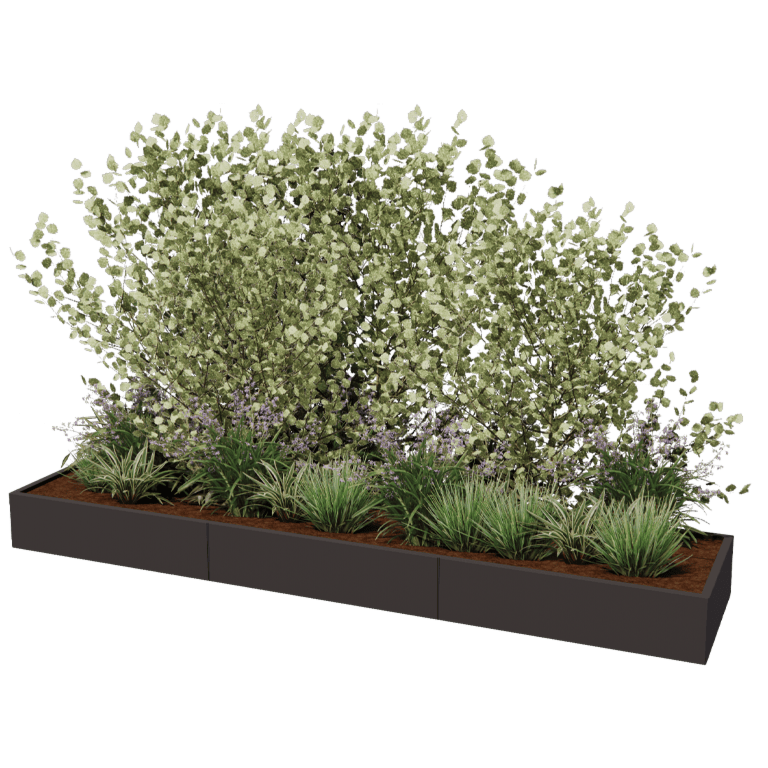 Jardinière en acier XXL - Rectangle - 360 x 80 cm