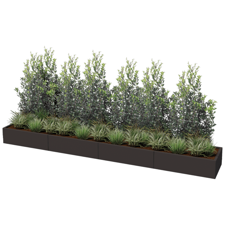 Jardinière en acier XXL - Rectangle - 400 x 60 cm