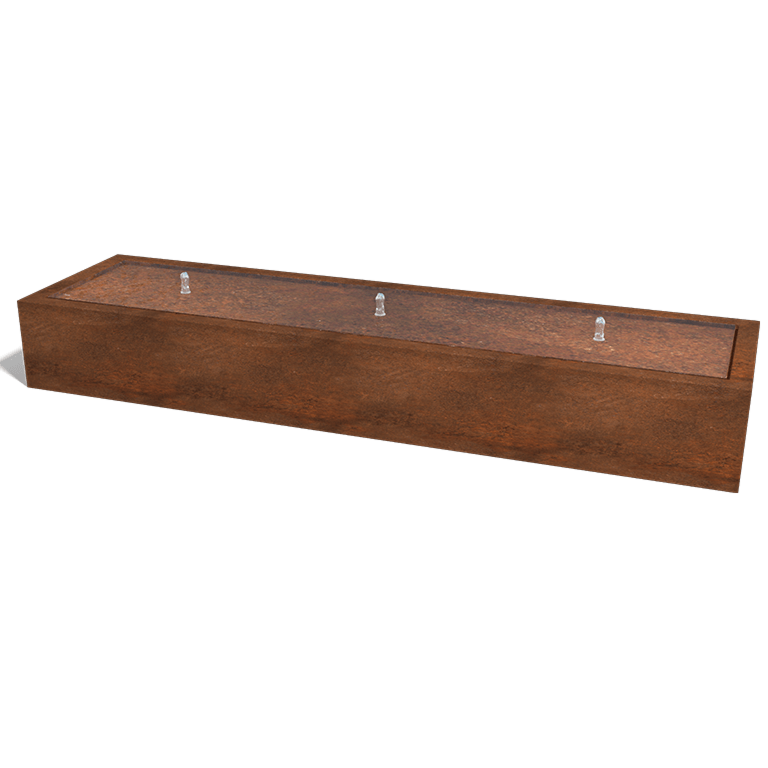 Table d’eau en acier Corten - Lyra - 300 x 80 x 40 cm