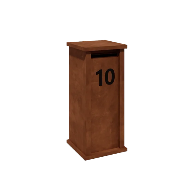 Boîte aux lettres en acier Corten - Arizona S - 40 x 40 x 100 cm