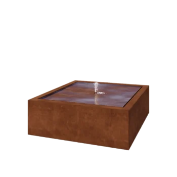 Tables d'eau en acier Corten - Lyra - 120 x 120 x 40 cm - Avec éclairage LED