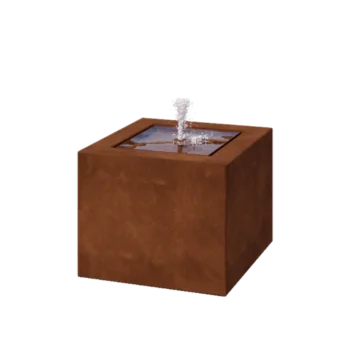 Tables d'eau en acier Corten - Lyra - 50 x 50 x 40 cm - Avec éclairage LED
