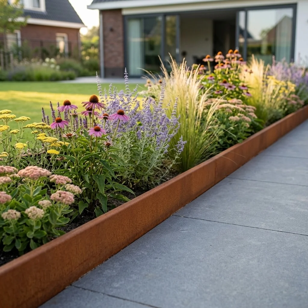 Bordures de jardin en acier Corten - Corpulent - Hauteur 12 cm - 150 cm