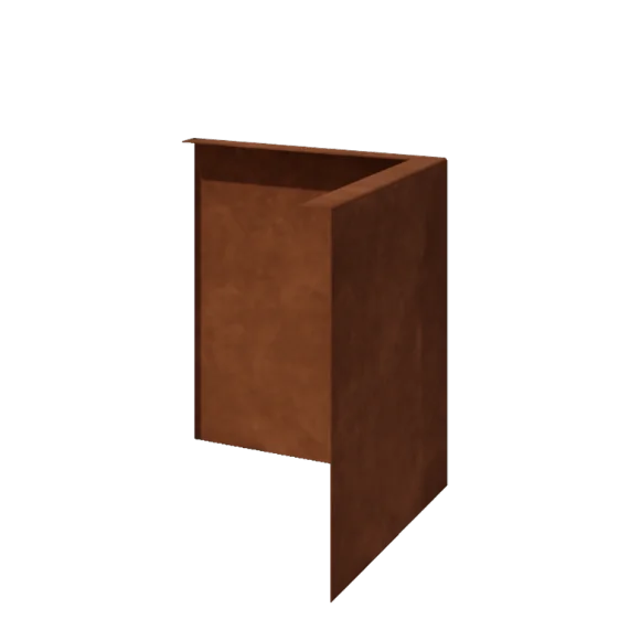 Bordures de jardin en acier Corten - Corpulent - Angle extérieur - Hauteur 34 cm