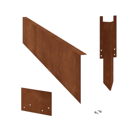 Bordures de jardin en acier Corten - Corpulent - Hauteur 22 cm - Kit complet 24 mètre