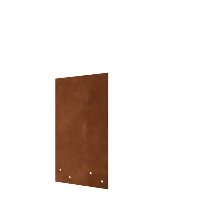 Plaque de jonction en acier Corten - Droit - Hauteur bordures de jardin 34 / 37,5 cm