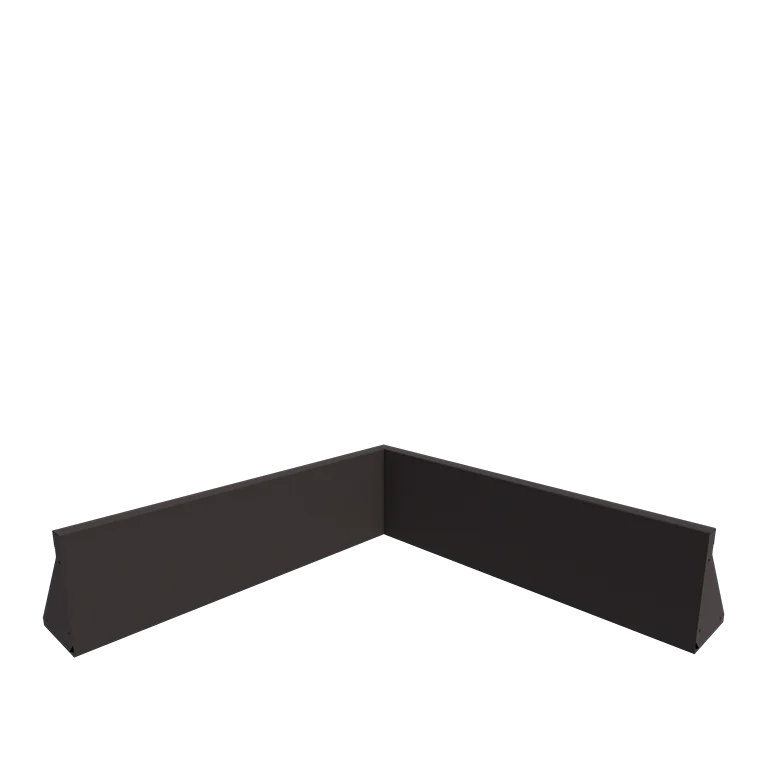 Mur de soutènement en acier - Angle intérieur - 100 x 100 x 30 cm - RAL7016 mat (gris anthracite)