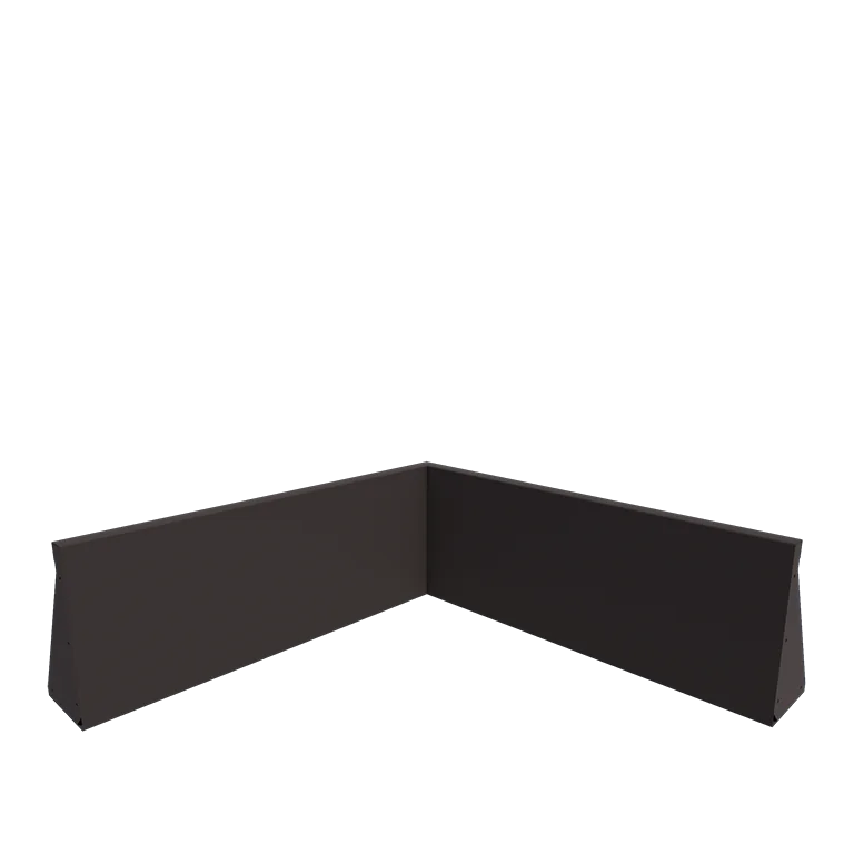 Mur de soutènement en acier - Angle intérieur - 100 x 100 x 40 cm - RAL7016 mat (gris anthracite)