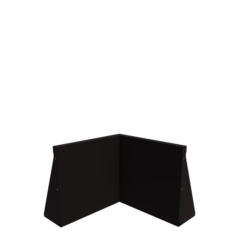 Mur de soutènement en acier - Angle intérieur - 50 x 50 x 50 cm - RAL9005 mat (noir)
