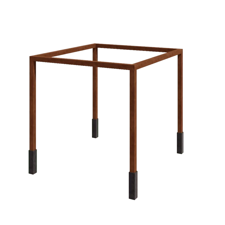 Pergola en acier Corten - Carré - 324 x 300 x 230 cm - Avec plot béton