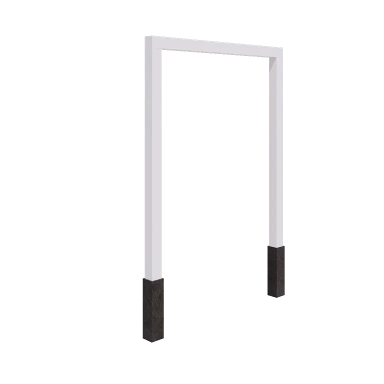 Pergola en acier - Droit - 200 x 230 cm - RAL9010 mat (blanc) - Avec plot béton