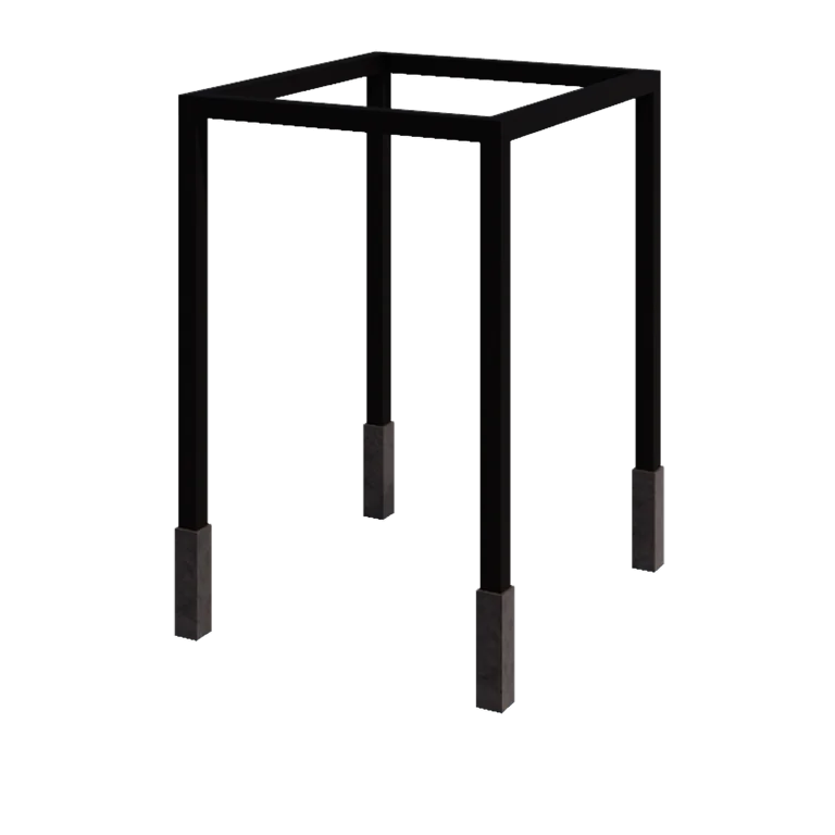 Pergola en acier - Carré - 224 x 200 x 230 cm - RAL9005 mat (noir) - Avec plot béton