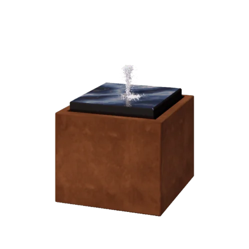 Tables d'eau en acier Corten - Orin - 50 x 50 x 40 cm - Sans éclairage LED